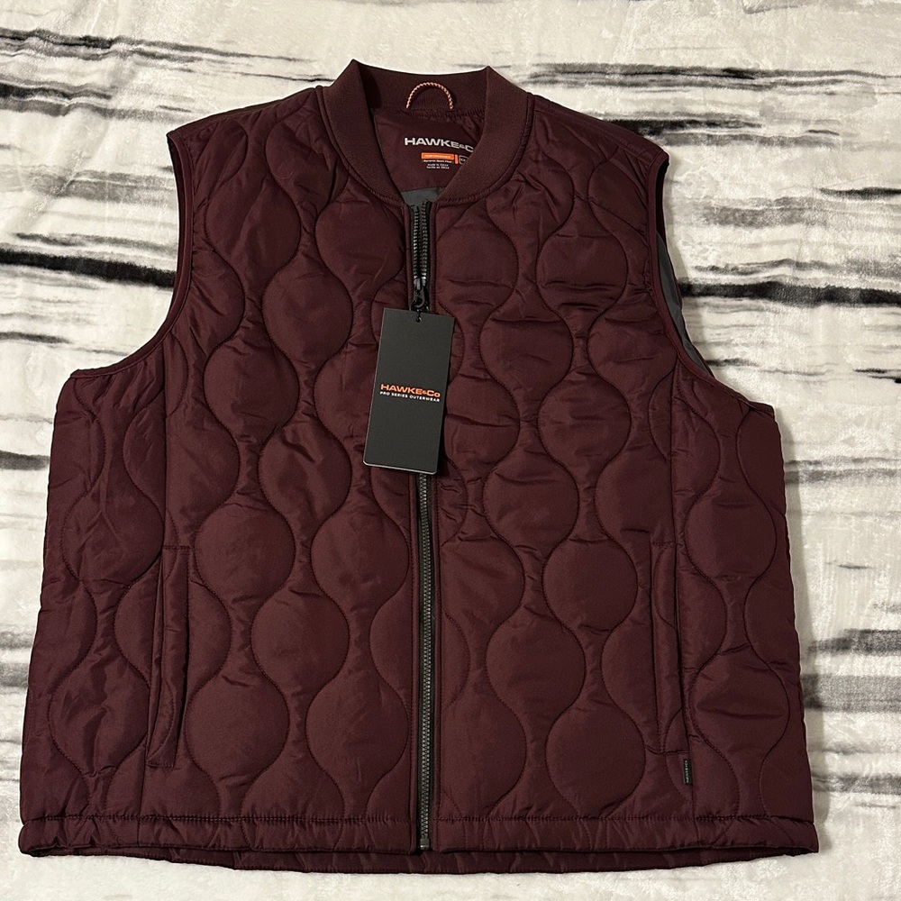 Hawke & Co Men's Maroon Quilted Vest